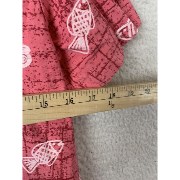 Dee California M/L Pink Aloha Boho Dress Fish Summer Beach Coverup Sundress - Picture 3 of 9